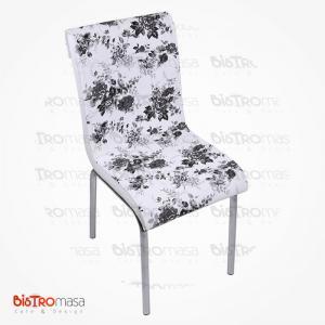 Siyah çiçekli petli sandalye