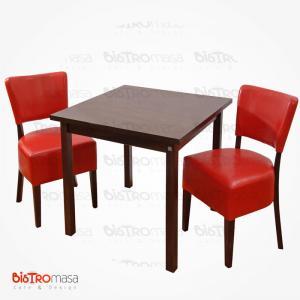 Kırmızı cafe masa sandalye takım