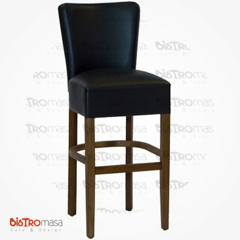 Ahsap Govdeli Metal Ayakli Bar Sandalyesi