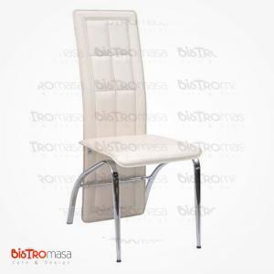 Beyaz metal ayaklı sandalye