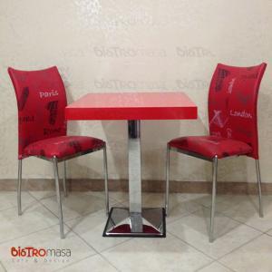 70x70 Kırmızı Cafe Masa Takımı