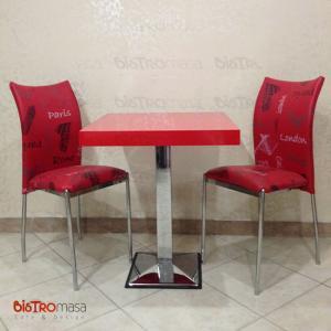 70x70 Kırmızı Cafe Masa Takımı 70x70 Kırmızı Cafe Masa Takımı
