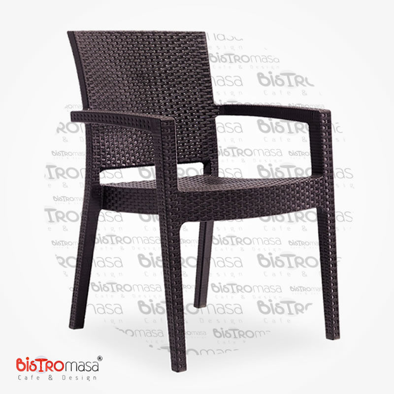 Roma Kollu Rattan Sandalye Plastik